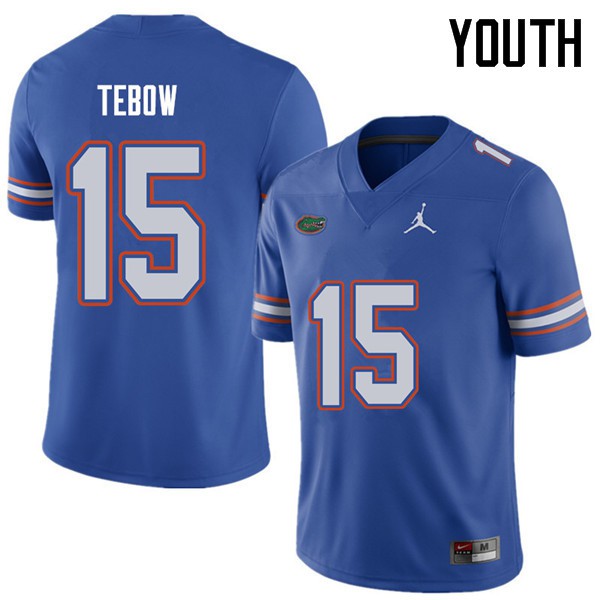 Jordan Brand Youth #15 Tim Tebow Florida Gators College Football Jerseys Royal